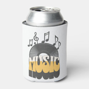 Music text with vinyl record can cooler
