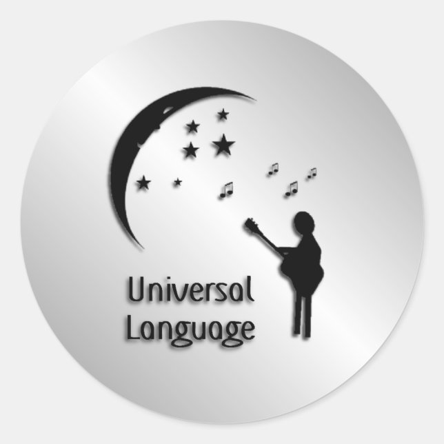 Music the Universal Language Classic Round Sticker (Front)