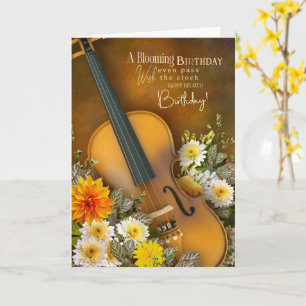 Music Theme Belated Birthday Card – Violin