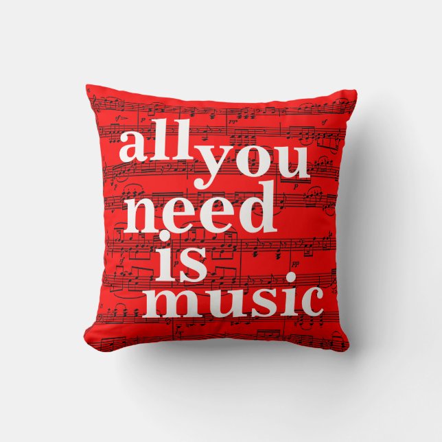 music theme decor throw pillow (Front)