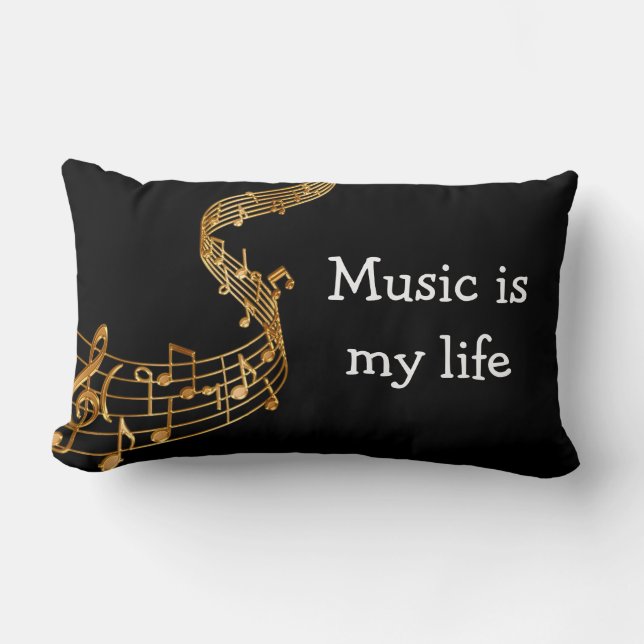 Music Theme Lumbar Pillow (Front)