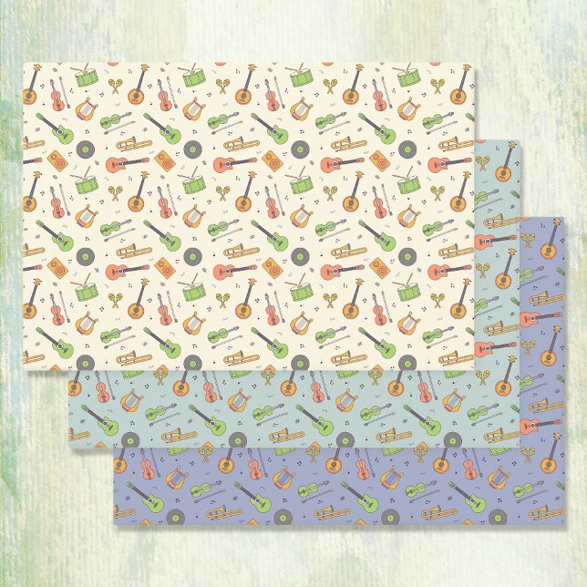 Music Theme Pattern Wrapping Paper Sheet (Creator Uploaded)