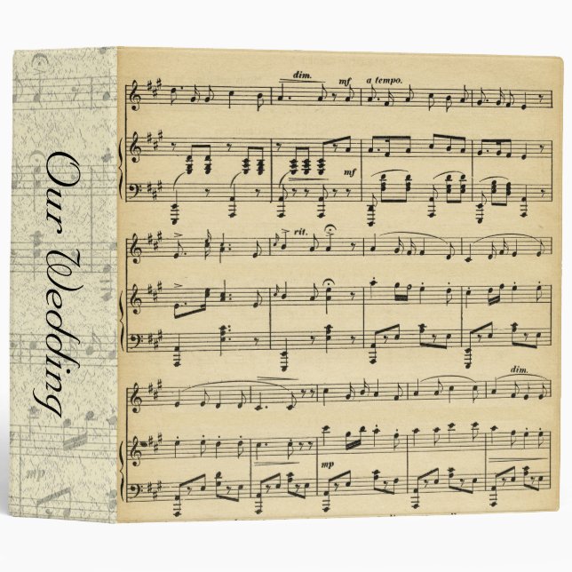 Music Theme Wedding Binder (Front/Spine)