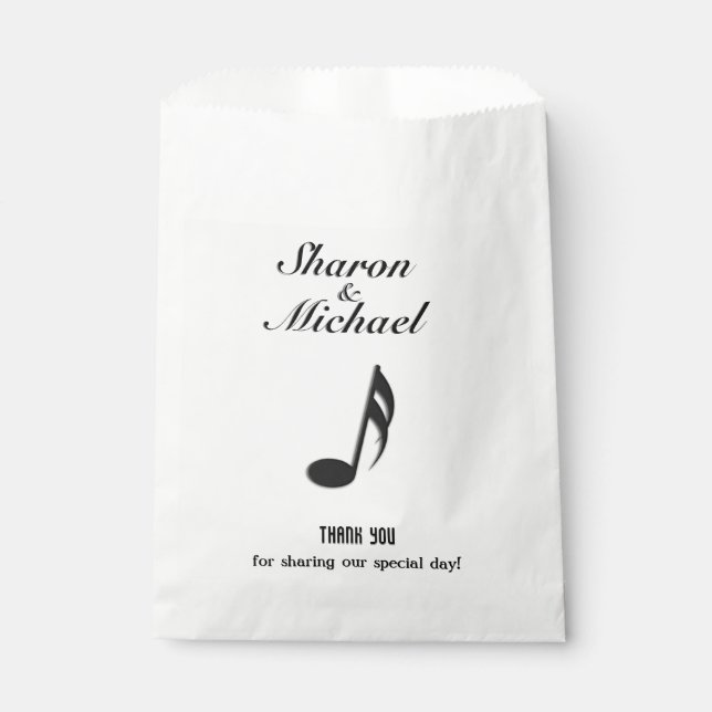 Music Theme Wedding Favour Bag (Front)