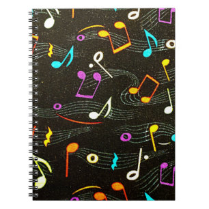 Music-themed Fashion Print Design Notebook
