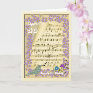 Music Themed Happy Birthday Personalized Card