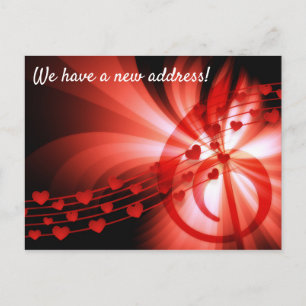 Music-Themed New Address Postcards