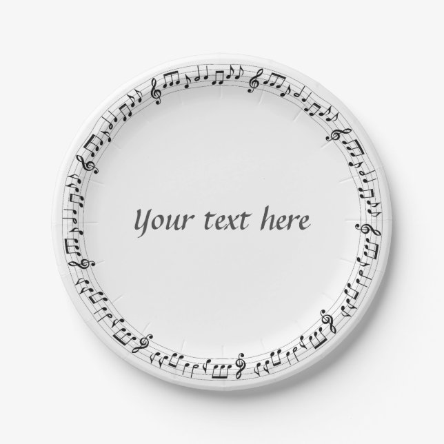 Music Themed Paper Party Plates For Musicians Or M (Front)