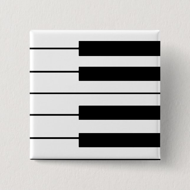 music-themed piano keys 2 inch square button (Front)