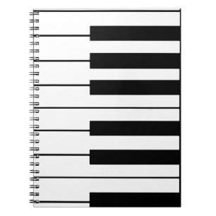 music-themed piano keys notebook