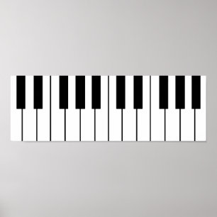 music-themed piano keys poster