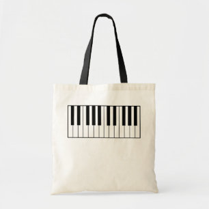 music-themed piano keys tote bag
