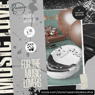 Music Themed Picnic & Party 7" Paper Bowls Plate