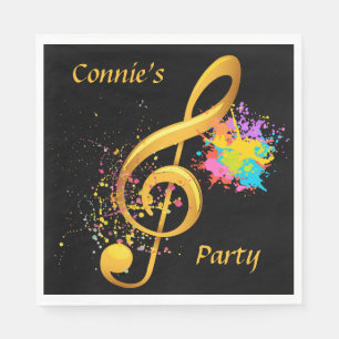 Music Themed Treble Clef Party Napkin