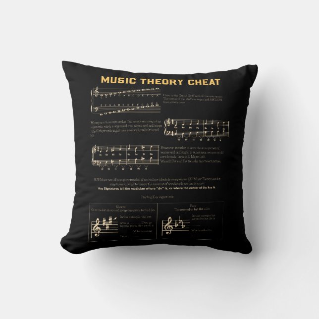 Music Theory Graphic Throw Pillow (Front)