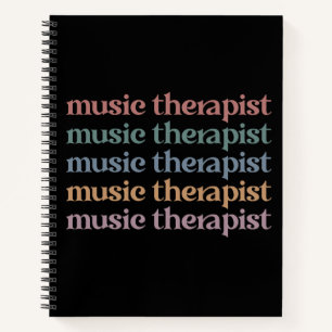 Music Therapist Retro Music Therapy Gifts Notebook