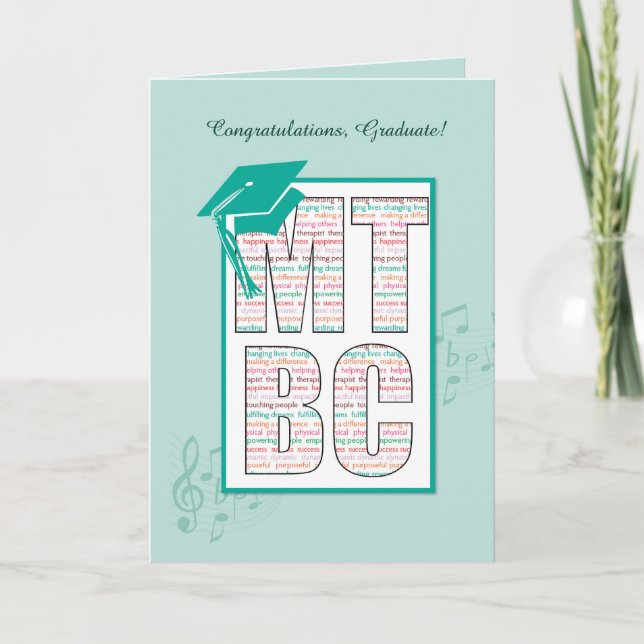 Music Therapy Board Certified Graduation Congrats Card (Front)