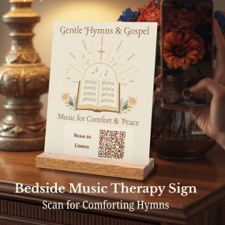 Music Therapy QR Code Bedside Acrylic Block Sign