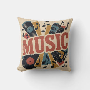Music Throw Pillow