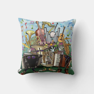 Music Throw Pillow