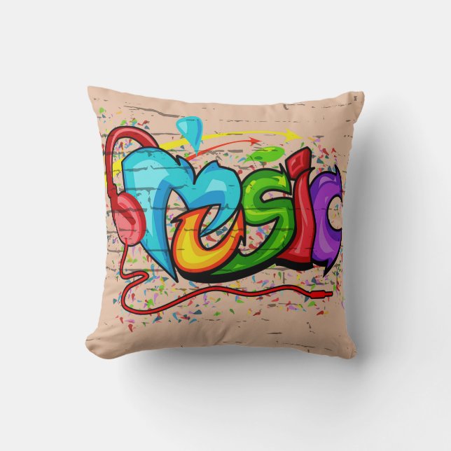 Music Throw Pillow (Front)