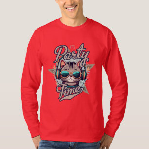 Music time Tee Cat Playing Guitar Shirt Funny Cat