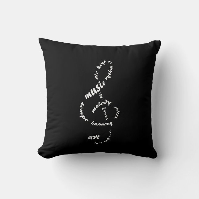 music to my ears throw pillow (Front)