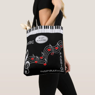 Music Tote -  Keyboard - Notes - Hearts