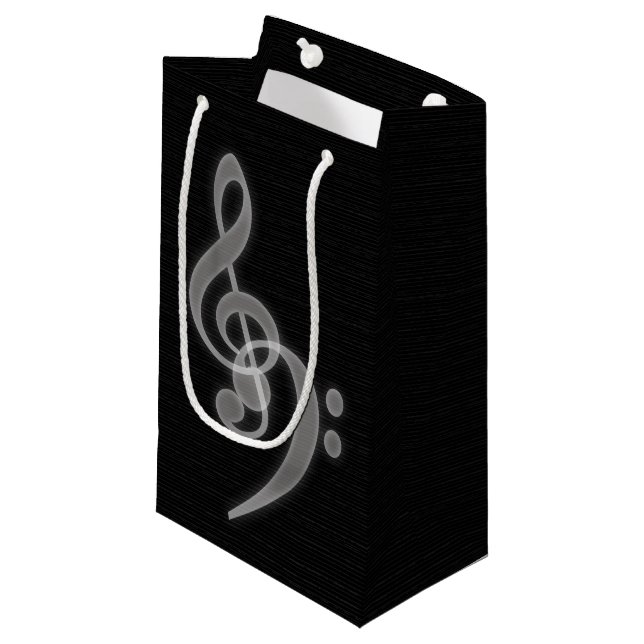 Music - Treble and Bass Clef Small Gift Bag (Front Angled)