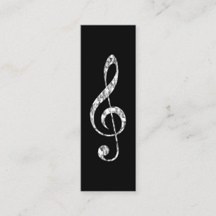 Music Treble Clef Chrome Personalized Mini Business Card