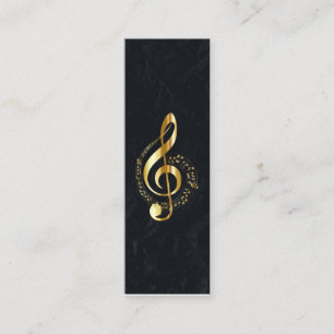 Music Treble Clef Chrome Personalized Mini Business Card