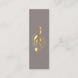 Music Treble Clef Chrome Personalized Mini Mini Business Card