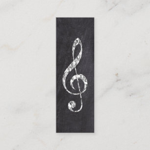 Music Treble Clef Chrome Personalized Mini Mini Business Card