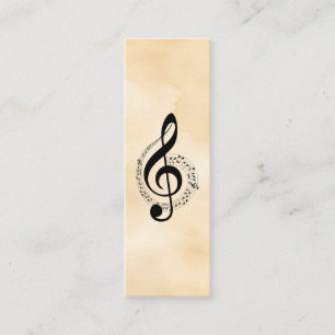 Music Treble Clef Chrome Personalized Mini Mini Business Card