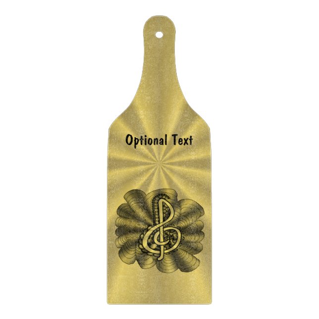 Music Treble Clef Gold Customized Cutting Board (Front)