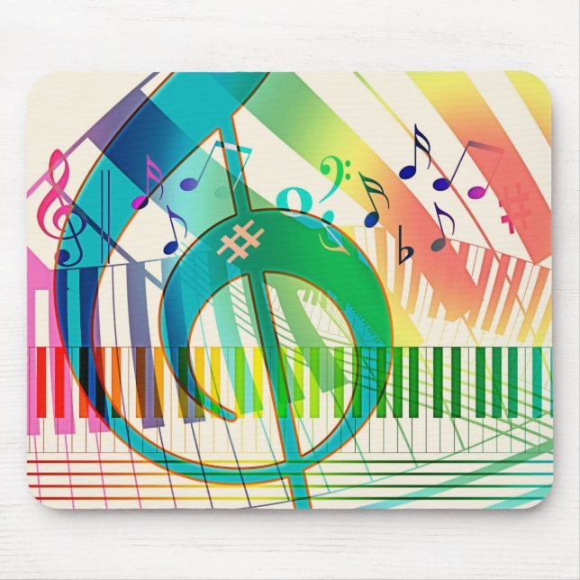 Music Treble Clef Keyboard Mouse Pad (Front)