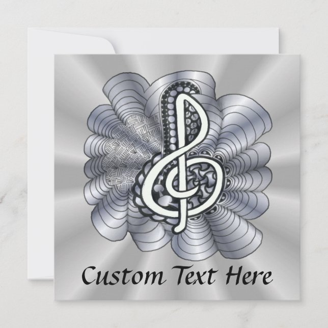 Music Treble Clef Silver (Front)