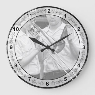 Music - Trombone - A helping hand Large Clock