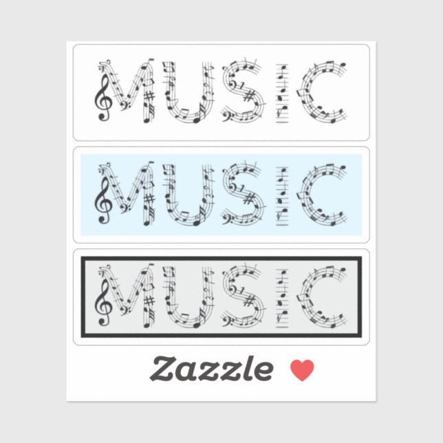 Music Typography Sticker Set (Feuille)