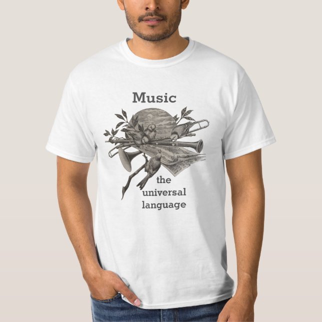 Music Universal Language Vintage Instruments T-Shirt (Front)