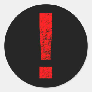Music Video Game Alert Exclamation Symbol Gift  Classic Round Sticker
