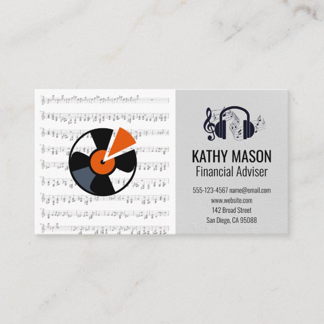 Music Vinyl Business Card (Front)