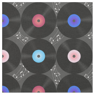 Music Vinyl Records Music Notes Fabric