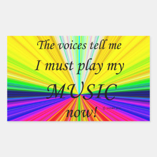 Music Voices Dit Doit Jouer Sticker Rectangulaire