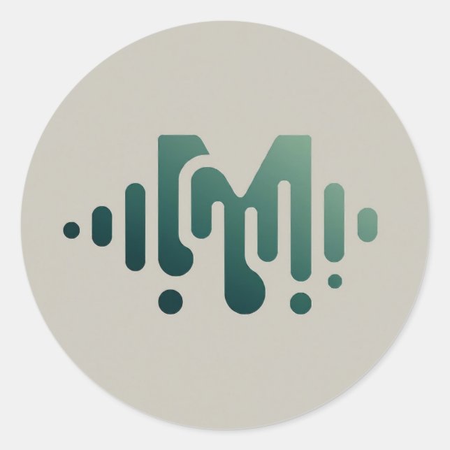 Music Wave Classic Round Sticker (Front)