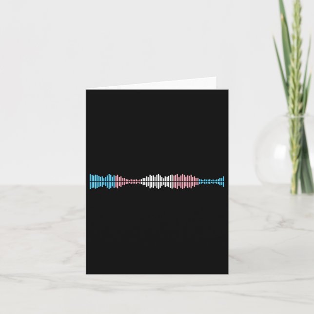 Music Waves Subtle Trans Pride Flag Transgender Ri Card (Front)