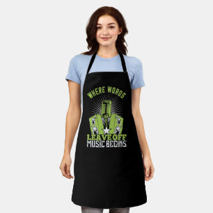 Music - Where Words Leave Off Music Begins Apron