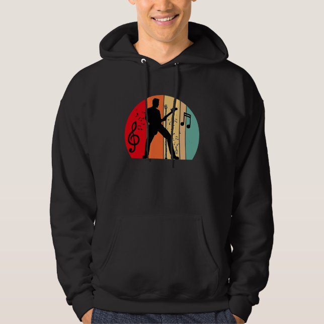 music with guitars musical notes guitarist hoodie (Front)