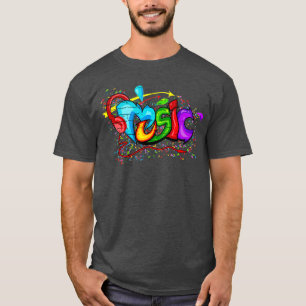 Music with headphones a colourful gift for music T-Shirt