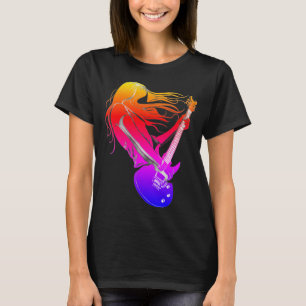 music women tshirts jazz guitar player brass